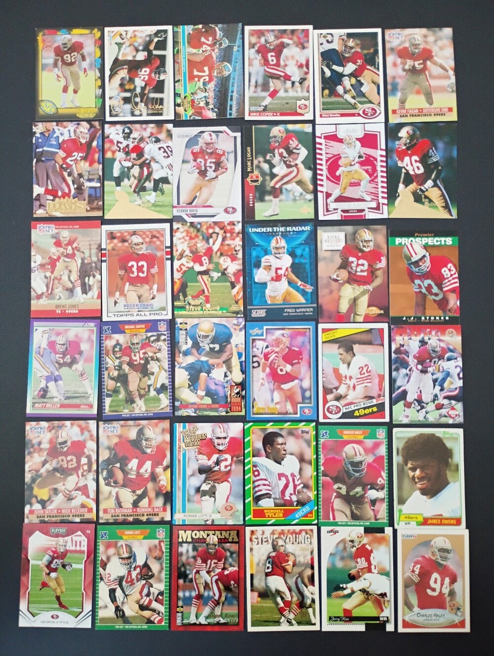 36 San Francisco 49ers Football Cards Montana McCaffrey George Kittle Jerry Rice